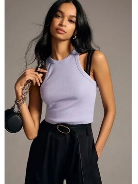 Anthropologie Maeve  Sleeveless Ribbed Lavender Tank Top - size small